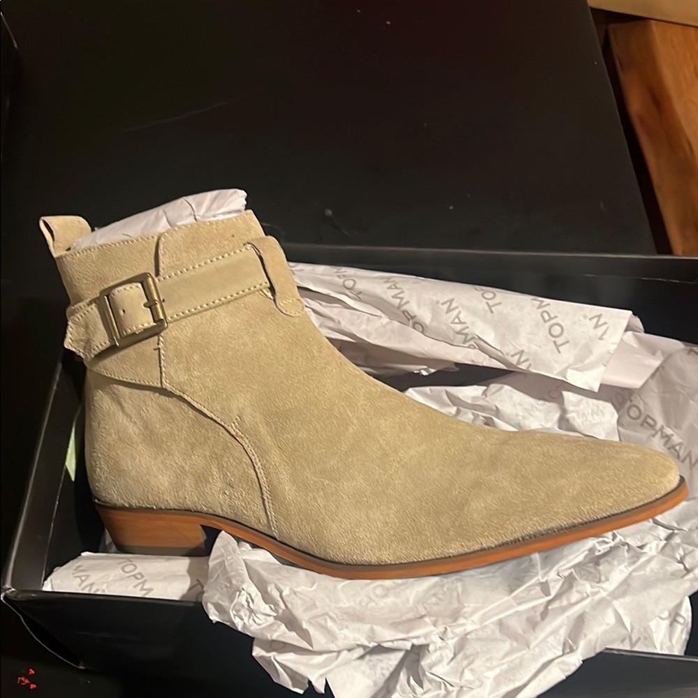 Topman Tan Suede Ankle Boots